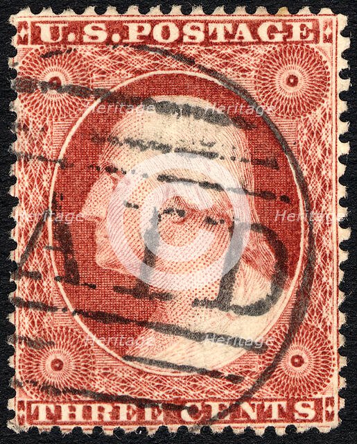 3c Washington type II single, 1857. Creator: Unknown.