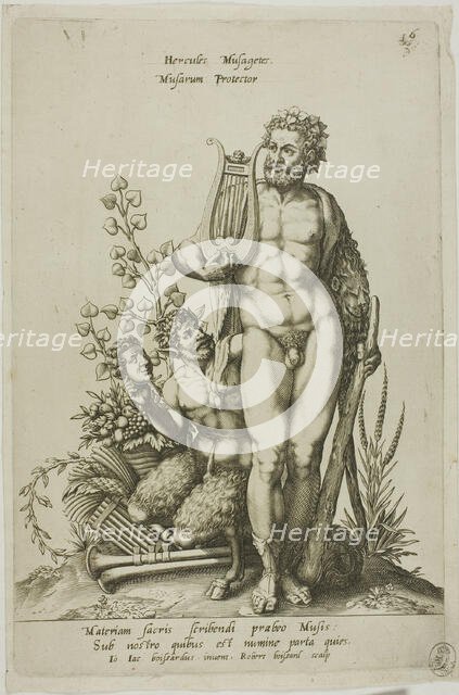 Hercules, plate 16 from Parnassus Biceps, 1601. Creator: Robert Boissard.