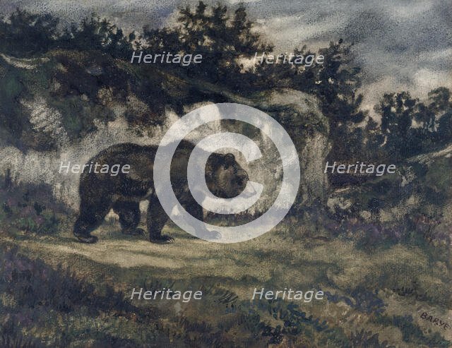 Walking Bear, c1850s-1860s. Creator: Antoine-Louis Barye.