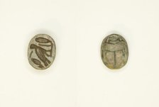 Scarab: Cobra, m-owl, and sign (“sDm” ?), Egypt, New Kingdom-Late Period, Dynasties 18-30... Creator: Unknown.