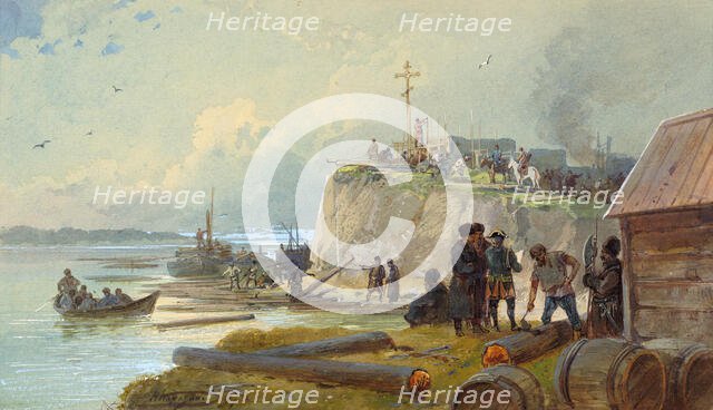 Cossacks Building Line Fortresses, 19th century. Creator: Nikolay Nikolaevich Karazin.