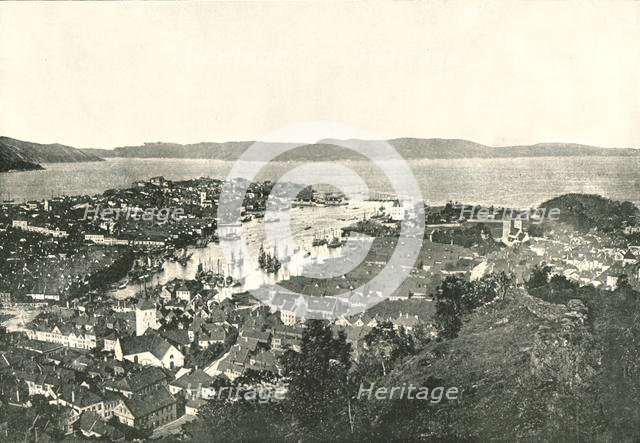 Bird's eye view of the harbour, Bergen, Norway, 1895.  Creator: Unknown.