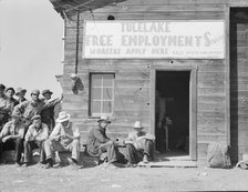 California State Employment Service office, Tulelake, Siskiyou County, California, 1939. Creator: Dorothea Lange.