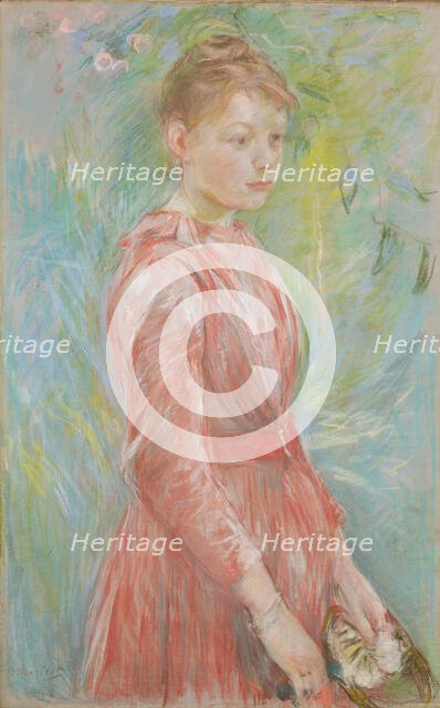 Girl in Rose Dress, 1888. Creator: Morisot, Berthe (1841-1895).
