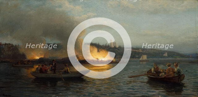 Midsummer Eve at the Oslofjord, 1898. Creator: Hans Gude.