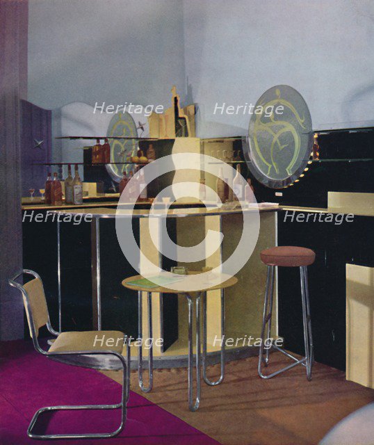 'A cocktail bar by the British Vitrolite Company of London, designed by Kenneth Cheesman', 1935. Artist: Unknown.
