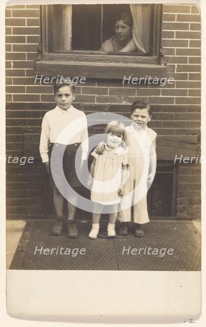 Portrait of three children, about 1926. Creator: John Frank Keith.