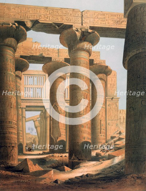 'Hall at Karnak', Egypt, 19th century. Artist: E Weidenbach