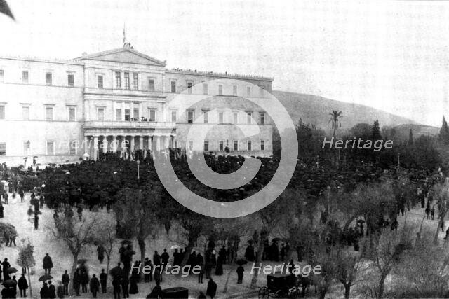 Attempt on the Life of the King of Greece:...demonstration to celebrate His Majesty's escape, 1898. Creator: Unknown.