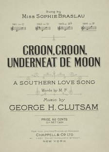 'Croon, croon, underneat' de moon', 1900. Creator: Unknown.