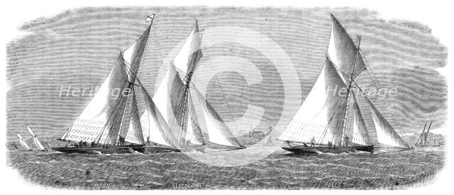 The Yacht Matches in the Thames: Prince of Wales Yacht Club, June 1: the race off East Tilbury, 1864 Creator: Smyth.