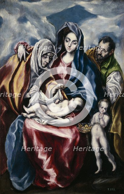 The Holy Family with Saint Anne and John the Baptist as Child, ca. 1600. Artist: El Greco, Dominico (1541-1614)