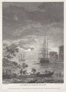 Fishing in the Moon Light, ca. 1771. Creator: Bertaud.