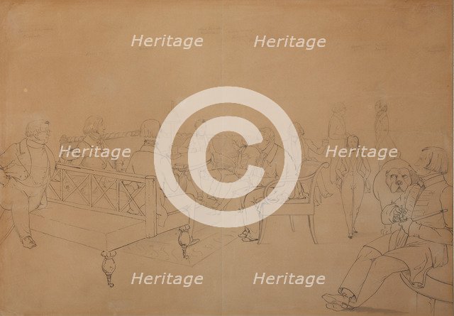 The Salon of Avdotya Petrovna Yelagina, 1840s. Artist: Dmitriev-Mamonov, Emmanuil Alexandrovich (1824-1883)