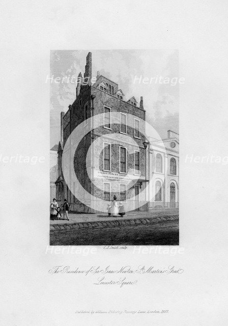 The residence of Sir Isaac Newton, St Martin's Street, Leicester Square, 1840. Artist: C J Smith