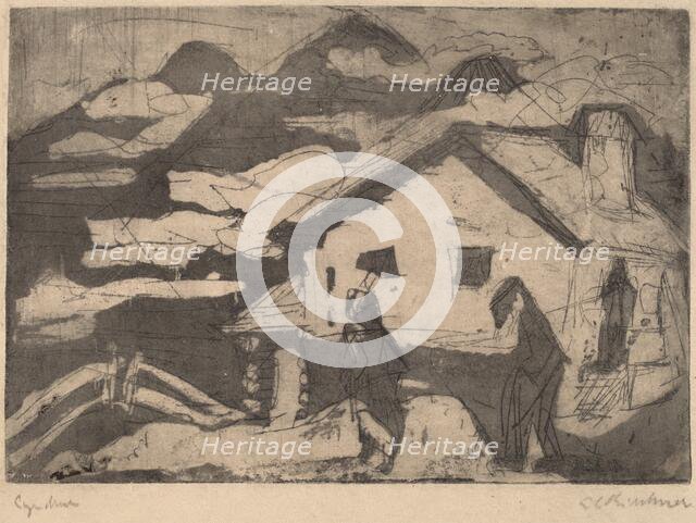 Alpine Huts in Fog, 1920. Creator: Ernst Kirchner.