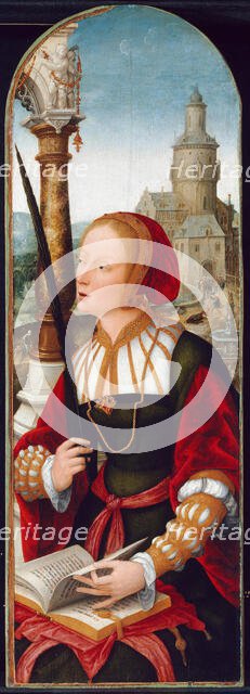 Saint Barbara, c. 1520. Creator: Jean Bellegambe.