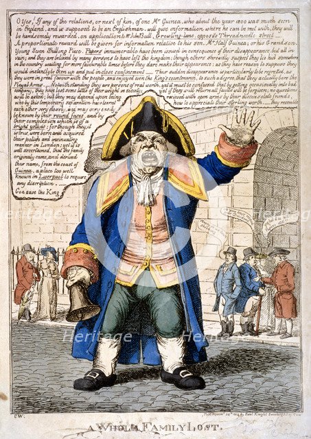 A beadle outside the Bank of England, London, 1814. Artist: C Williams