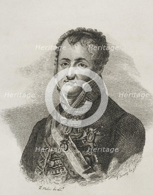 Portrait of Ferdinand VII (1784-1833), King of Spain (1808-1833), 1842. Creator: Jose Gomez.