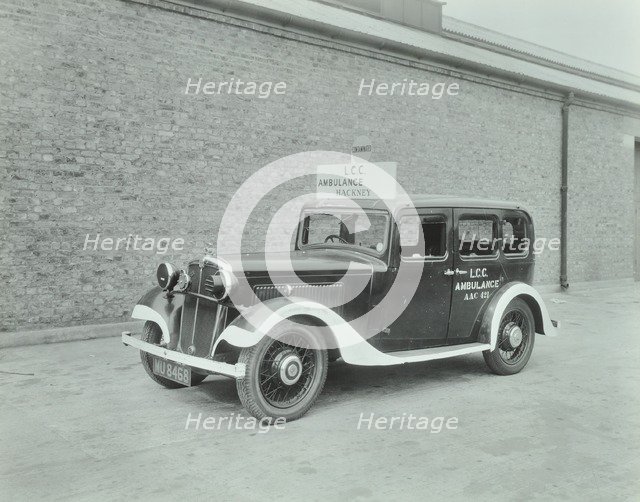 Car converted into London County Council ambulance, Wandsworth Depot, 1940. Artist: Unknown.