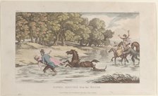Sophia Rescued from the Water, from "The Vicar of Wakefield", May 1, 1817., May 1, 1817. Creator: Thomas Rowlandson.