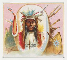 Clam Fish, Warm Springs, from the American Indian Chiefs series (N36) for Allen & Ginter C..., 1888. Creator: Allen & Ginter.