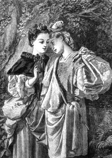 "Rosalind and Celia" ("As You Like It", by Miss Edwards in the Exhibition of the Society..., 1862. Creator: W Thomas.