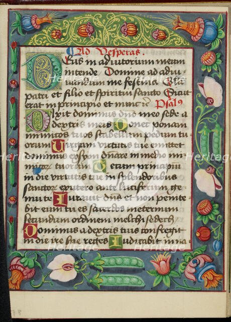 Decorated Text Page; Book of Hours, early 16th century. Creator: Unknown.