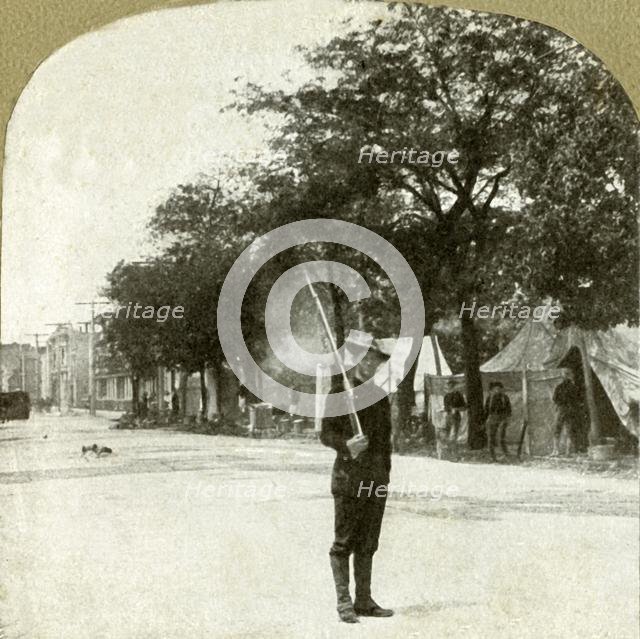 'Seventh Regiment National Guards...camped in Lincoln Square, Oakland, Cal.', 1906.  Creator: Unknown.