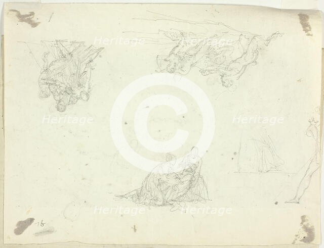 Sheet of Sketches: Groups of Figures, n.d. Creator: Pierre Antoine Mongin.