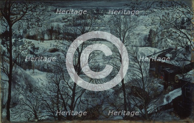 Winter landscape, 1917. Artist: Brodsky, Isaak Izrailevich (1884-1939)