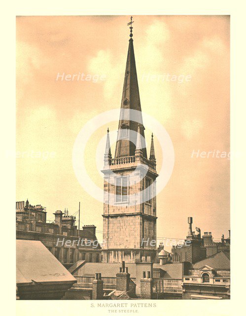 'St Margaret Pattens, The Steeple', mid-late 19th century. Creator: Unknown.