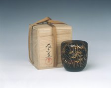 Lacquer natsume with stork, Middle Edo period, Japan, 18th century. Artist: Unknown