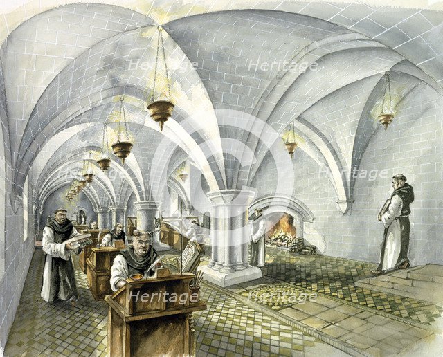 Rievaulx Abbey, 13th century, (c1990-2010). Artist: Peter Dunn.