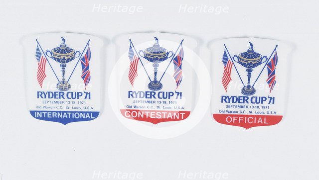 Ryder Cup badges, 1971. Artist: Unknown