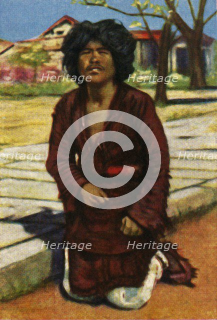 Beggar, central China, c1928. Creator: Unknown.