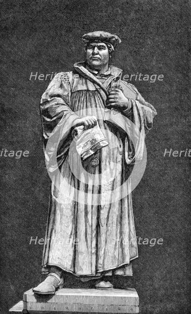 The Luther Celebration in Germany: the statue of Luther at Eisleben, 1883. Creator: Unknown.