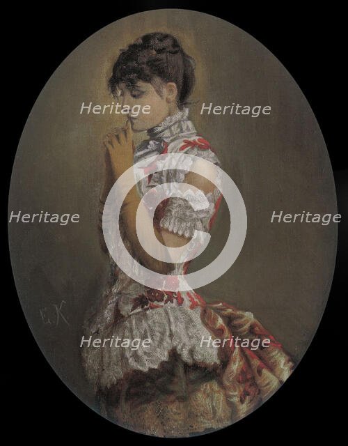 Portrait of the actress Eleonora Duse (1858-1924) as Gilberta in Frou-Frou, 1880s. Creator: Kaulbach, Friedrich August von (1850-1920).