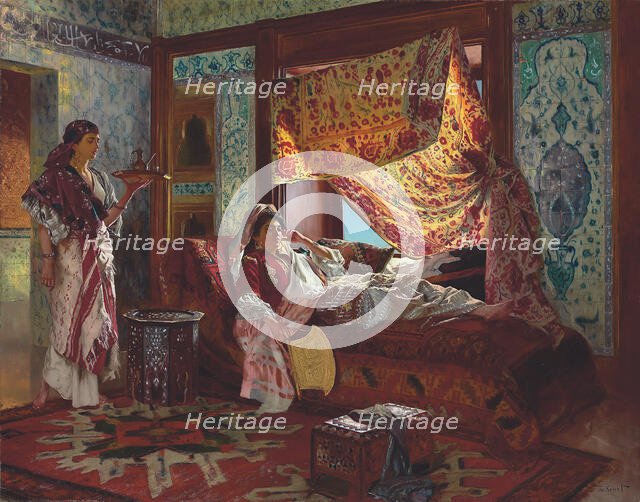 Taking tea in the Harem. Creator: Ernst, Rudolf (1854-1932).