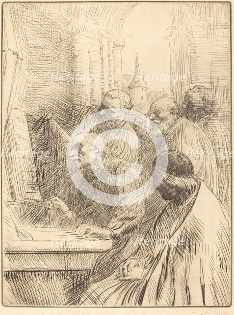 Monks at Church (Les moines a l'eglise). Creator: Alphonse Legros.