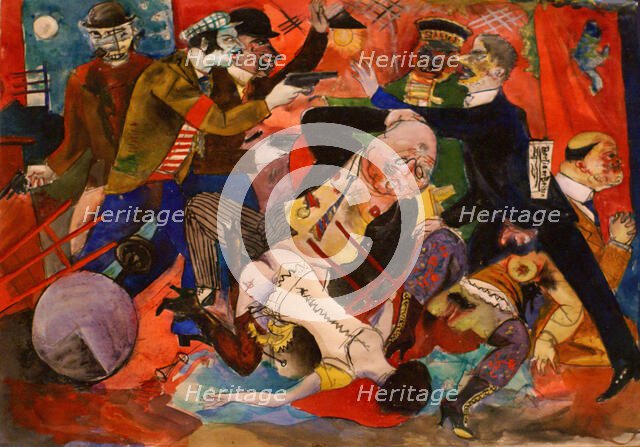 Attack at the brothel, 1919. Creator: Schlichter, Rudolf (1890-1955).