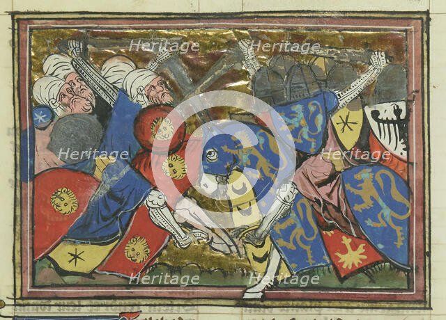 The siege of Jerusalem by Saladin, 1187, 1337. Creator: Maître de Fauvel (active 1314-1340).