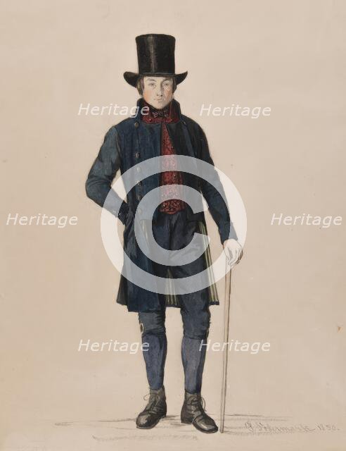 Man in suit, 1850.  Creator: Per Sodermark.