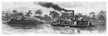 Wool barge on the River Darling, Australia, 1886. Artist: Unknown