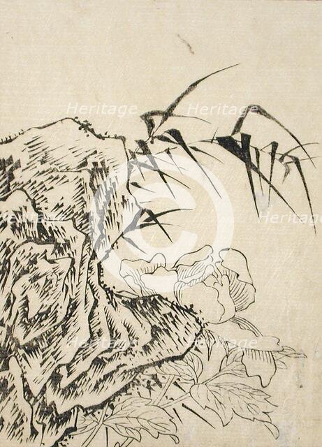 Rock, Peony and Bamboo, c1750. Creator: Unknown.