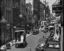 Traffic and Crowds Moving Through Old Bond Street, 1930s. Creator: British Pathe Ltd.