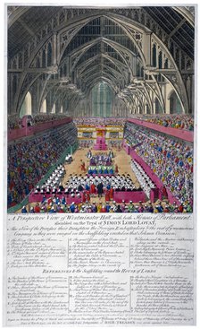 Trial of Lord Lovat, Westminster Hall, London, 1747.                       Artist: Anon