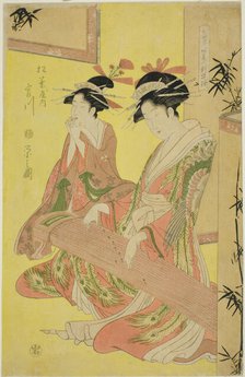 Beauties Parodying the Seven Sages - A Selection of Younger Courtesans..., c. 1793. Creator: Hosoda Eishi.