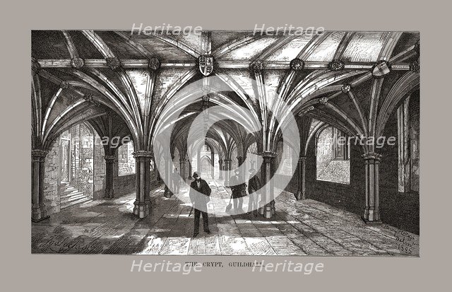 The Guild-Hall Crypt, 1886.  Artist: Unknown.