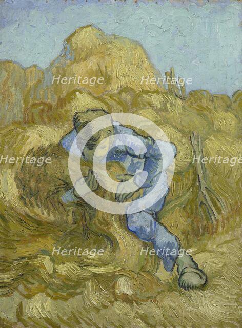 The Sheaf-Binder (after Millet) , 1889. Creator: Gogh, Vincent, van (1853-1890).